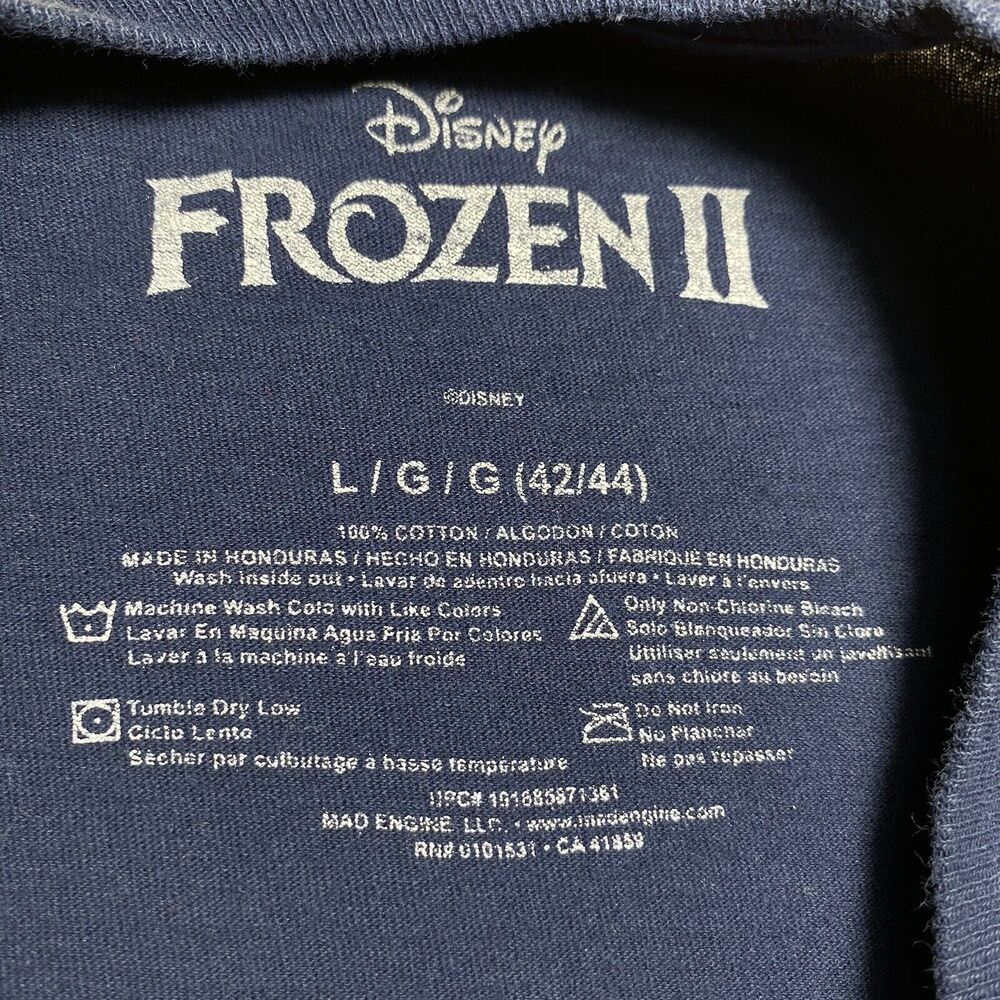 Disney Frozen II Men's Large Olaf The Snowman Chillin Navy Blue Graphic T Shirt - Picture 3 of 9